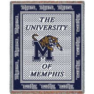  University of Memphis Mascot Jacquard Woven Throw   70 x 