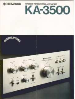 Kenwood KA 3500 Integrated Amp Brochure  