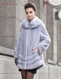 2012 NEW Womens minks fur Minks Coat one size Color SAPPHIR  