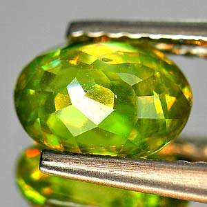 13 Ct. Natural Oval Intense Green Titanium Sphene Red Spark Unheated 