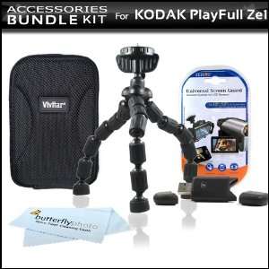  Accessories Bundle Kit For Kodak PlayFull Ze1 HD Video 