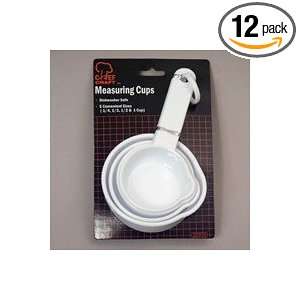  Chef Craft 4 Piece Measuring Cup Sets, White (Pack of 12 
