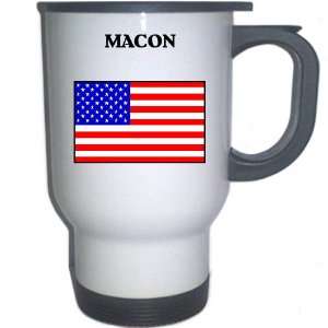  US Flag   Macon, Georgia (GA) White Stainless Steel Mug 