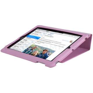 Pink Leather Light Carry Smart Cover Case for Apple iPad 2  