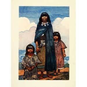   Art Peruvian Indian Children Tribal Tribe   Original Color Print Home
