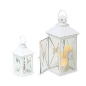   Glass Butterfly Design Candle Lanterns 11.5   18.5