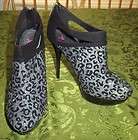 Just Fab Leopard Booties High Heel Shoes Sz 8 Black NEW