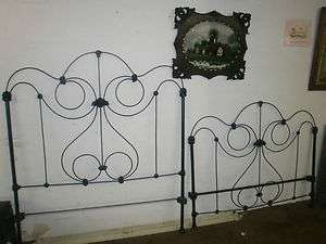 Antique Iron Bed Ornate 54 inch wide  
