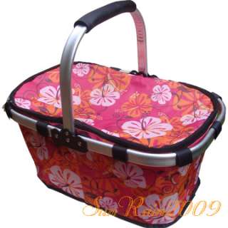 New Collapsible Market Tote Shopping Picnic Basket  