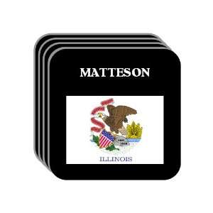  US State Flag   MATTESON, Illinois (IL) Set of 4 Mini 