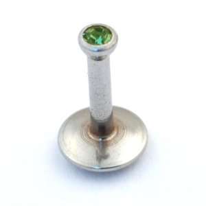 Stainless Steel Internally Threaded Labret: 16g 5/16, with Gem Ball 