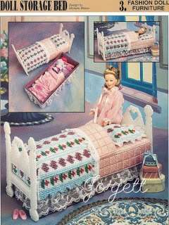 Doll Storage Bed, Annies pc patterns fit Barbie RARE  