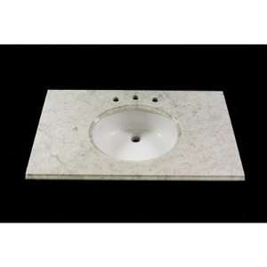  22 x 43 Marble Vanity Top with 8 Centers in White 