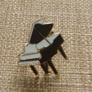 GRAND PIANO music instrument black & white enamel fashion gold ring 