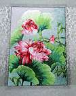 Asian art chinese fine embroidery painting lotus flowers