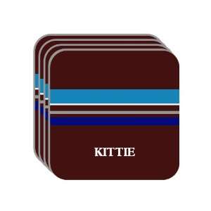Personal Name Gift   KITTIE Set of 4 Mini Mousepad Coasters (blue 
