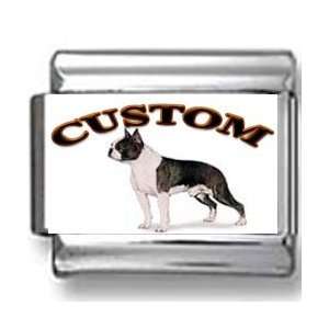  Boston Terrier Dog Custom Photo Italian Charm Jewelry