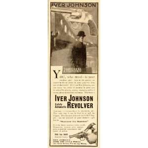  1910 Vintage Ad Iver Johnson Revolver Train Traveler 