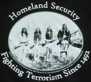 Homeland Security Fighting Terrorism since 1492 T Shirt S  2XL Organic 