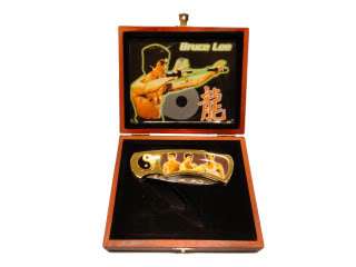 Bruce Lee Collector Pocket Knife with Wood Box NEW  