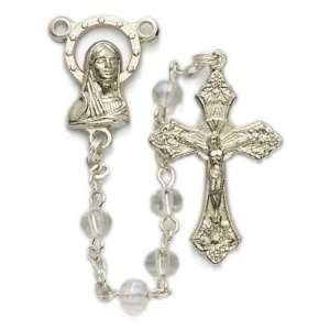  4mm Crystal Beads and Madonna Center Rosary Arts, Crafts 