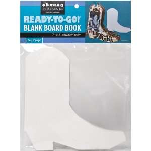  Ready To Go Blank Board Book: Cowboy Boot w/12 7x7 Pages 