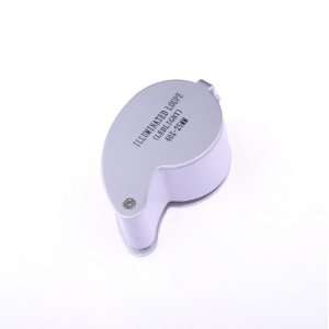    25mm LED 6 Shaped Jewelry Loupe Magnifier Silvery
