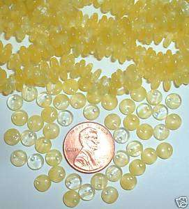 AL504 CZECH 6mm Pressed Glass LENTIL Beads YELLOW CLEAR  