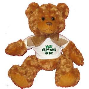  WWJD? What would Jim do? Plush Teddy Bear with WHITE T 