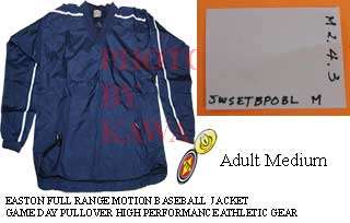 New Easton Pullover Baseball Jacket Blue Adult Medium  