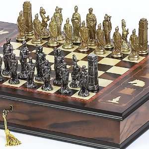  Lorenzini Chessmen & Napoli Chess Board/Case From Italy 