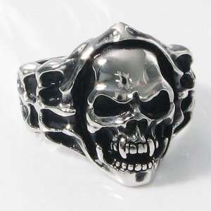 Big Lion Head Heavy Stainless Steel Mens Ring 1Ae  