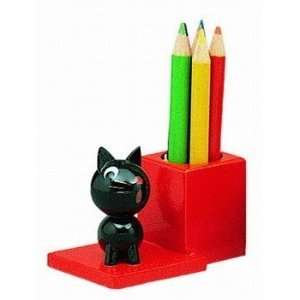  Erzgebirge Black Cat Wood Pencil Holder: Home & Kitchen