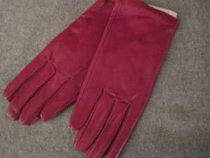 TALBOTS LADIES LEATHER GLOVES M/L RED GORGEOUS NWT  