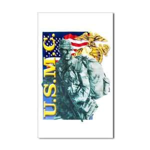  Sticker (Rectangle) USMC US Marine Corps Soldier with US 