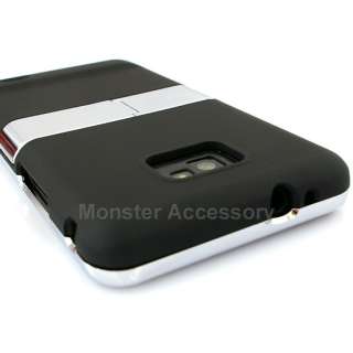 Black Chrome Kickstand Hard Case Cover for Samsung Galaxy S 2 AT&T 