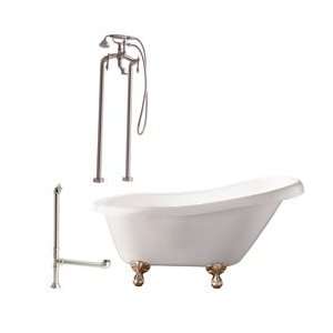  Giagni Hawthorne 60 Inch Tub Set LH2 BN White with Brushed 
