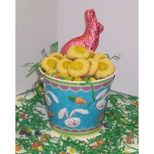 Cakes 1 lb. Lemon Butter Cookies in a Blue Bunny Pail with Jelly Beans 