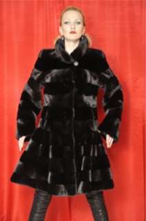 Brand New Horizontal Black Mink Fur jacket NWT  