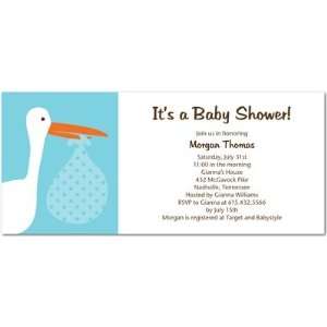  Baby Shower Invitations   Soft Stork Teal By Sb Ann Kelle Baby