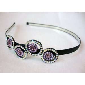  Purple Crystal Circles Headband: Beauty