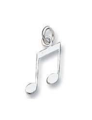 Sterling Silver Music Notes Charm Pendant
