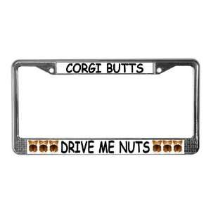  Corgi Butts Drive Me Nuts  Tri Pets License Plate Frame by 