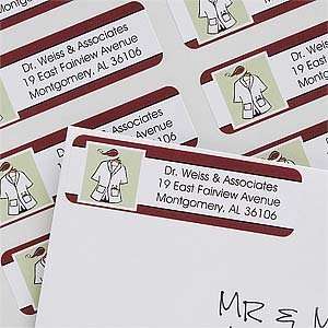  Lab Coat Personalized Holiday Address Labels for Doctors 