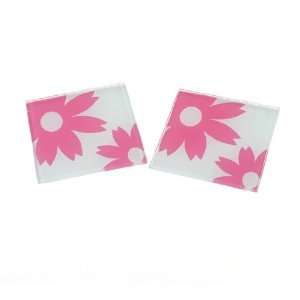  Artwedding Blossom Glass Coasters (Set of 6),Pink Kitchen 