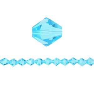  4mm Bicone Turquoise Blue Glass Crystal Beads: Arts 