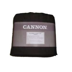  Cannon Flannel Twin Size Sheet Set Chocolate Brown: Home 