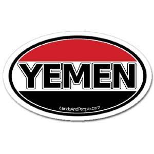 Yemen Flag Car Bumper Sticker Decal Oval