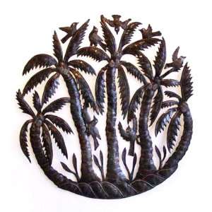 Cluster of Palm Trees Metal Wall Sculpture: Home & Kitchen