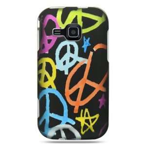 Rubberized black case with multi colored peace signs design case that 